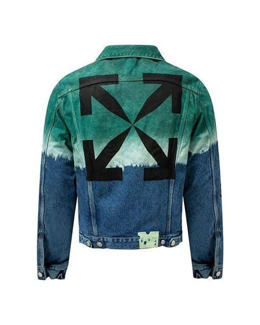 新品【 OFF-WHITE 】 GRADIENT Denim Jacket L Off-White c/o Virgil Abloh Fw20 Gradient Tie Dye Denim Jacket in