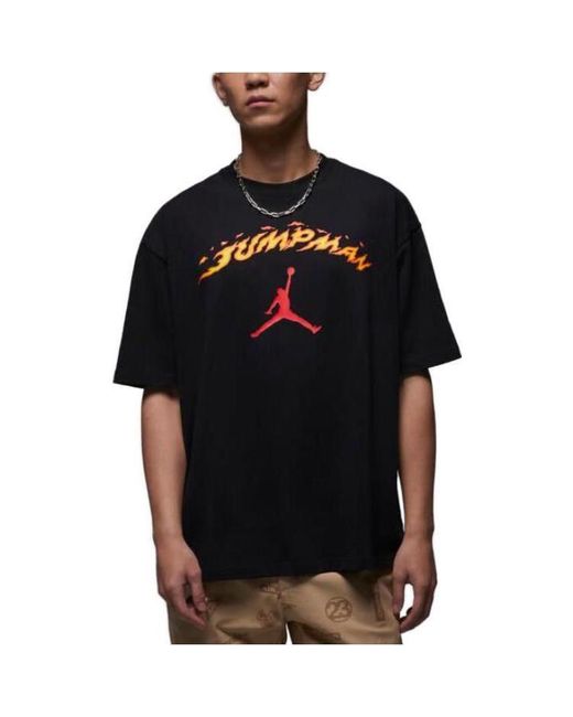 Nike Black Fire Jumpman Logo T-Shirt for men