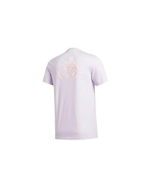 Adidas Purple Ss20 Logo Printing Round Neck Short Sleeve for men