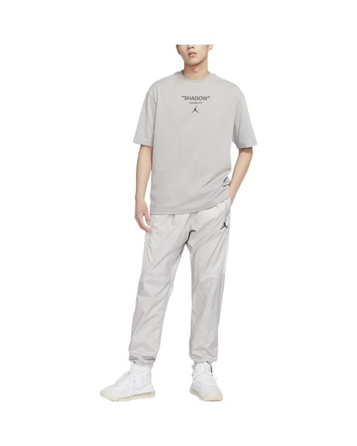 Nike Gray Solid Color Logo Alphabet Round Neck Short Sleeve for men