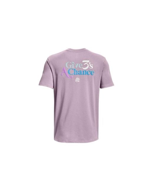 Under Armour Purple Curry 3's Hvyweight T-Shirt 'Lilac' for men