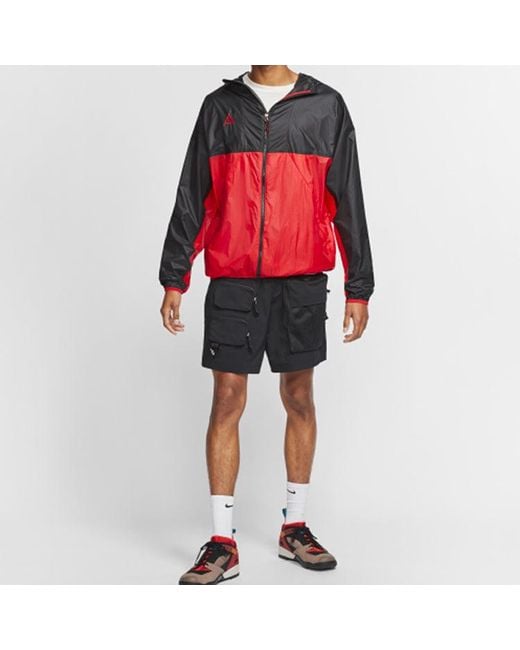 Nike Red Acg Sports Hooded Jacket for men