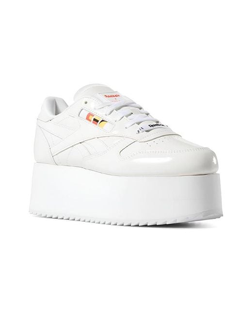 Reebok White (Wmns) Gigi Hadid X Classic Leather Triple Thick Sole Casual Skateboarding Shoes