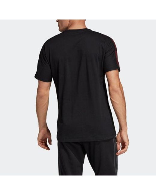 Adidas Black Mufc Ssp Tee Manchester United Soccer/Football Short Sleeve for men