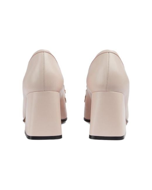 Gucci Brown (Wmns) Web Accent Leather Pumps