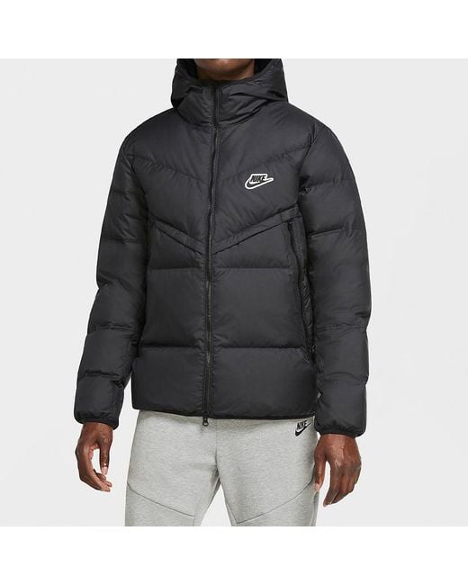 Nike Blue Sportswear Down-Fill Windrunner Hooded Stay Warm Casual Down Jacket for men