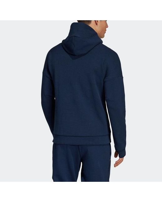 Adidas Blue Basketball Sports Hooded Jacket for men