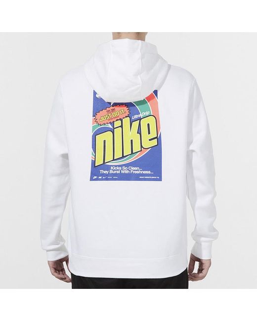 Nike White Sportswear Keep It Clean Casual Sports Pullover Fleece Lined for men