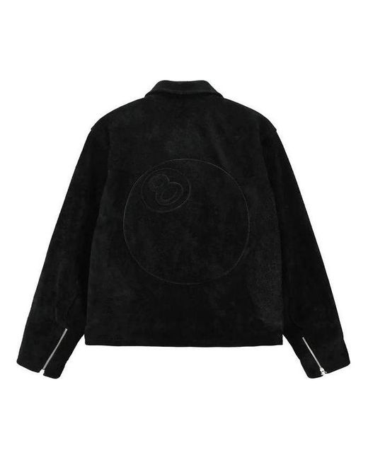Stussy Black 8 Ball Suede Bing Jacket for men