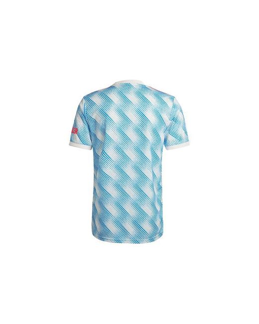 Adidas Blue Manchester United 21/22 Away Jersey 'Cloud' for men