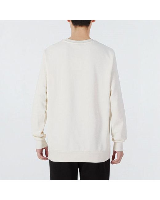 PUMA White Logo Pattern Printing Sports Round Neck Pullover for men