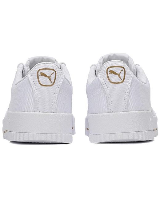 PUMA White (Wmns) Carina Summer Cat Leisure Board Shoes/Golden