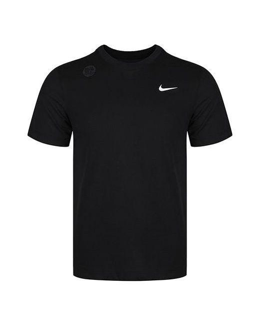 Nike Black Dri-Fit Crew Solid Round Neck Training Short Sleeve for men