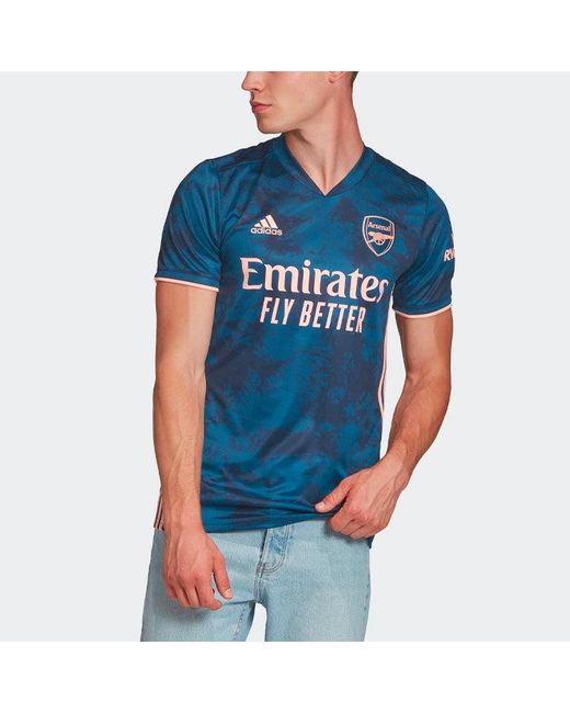 Adidas Blue Sports Soccer/Football Jersey Sw Fan Edition 20-21 Season Arsenal Away for men