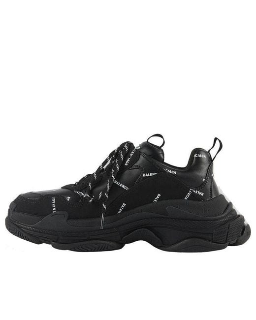 Balenciaga Black Triple S Sneaker 'Allover Logo for men