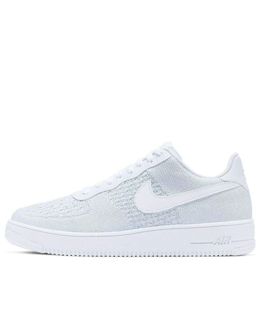 Nike White Air Force 1 Flyknit Low 2.0 'Pure Platinum' for men
