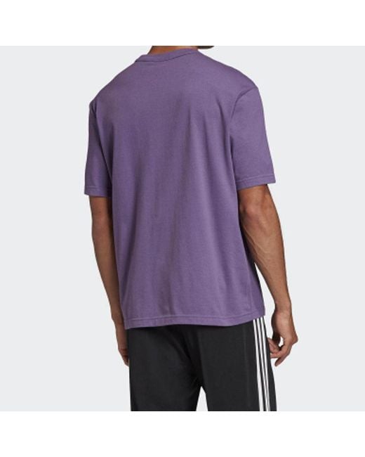Adidas Purple Originals Ss20 R.V.Y Printing Short Sleeve for men