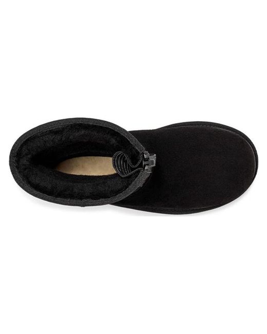 Ugg Black (Wmns) Classic Short Zipper Tape Logo Boot