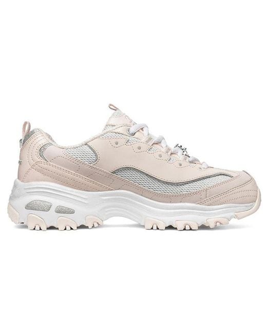 Skechers White (Wmns) D'Lites 1.0 Running Shoes