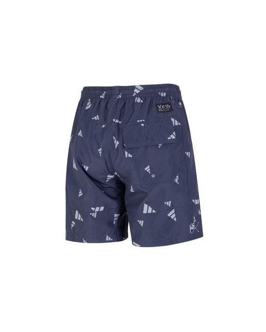 Adidas Blue Prsve Board S Logo Full Print Athleisure Casual Sports Woven Shorts for men