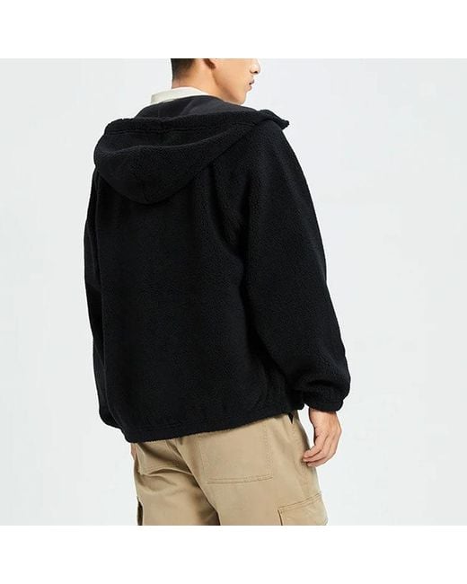 Li-ning Black Badfive Logo Full Zip Hooded Jacket for men