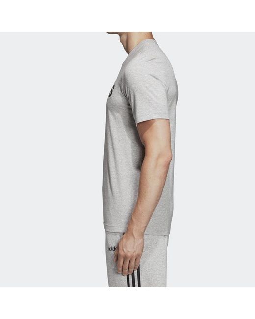 Adidas Gray Lin Tee Sports Stylish Alphabet Medium Hemp T-Shirt for men