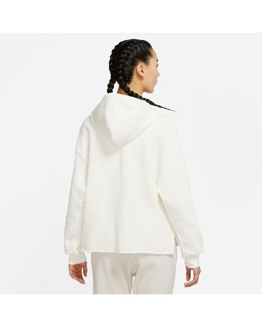 Nike White (Wmns) Casual Hooded Pullover Sweatshirt