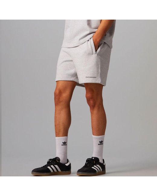 Adidas Gray X Pharrell Humanrace Small Logo Shorts 'Light' for men