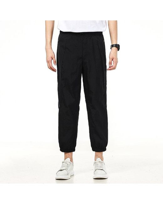 Adidas Black Athleisure Casual Sports Breathable Running Long Pants for men