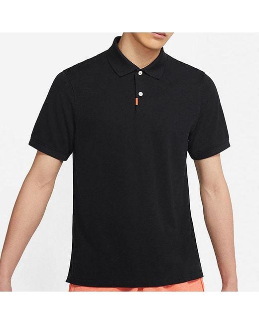 Nike Black Training Athleisure Casual Sports Short Sleeve Polo Shirt for men