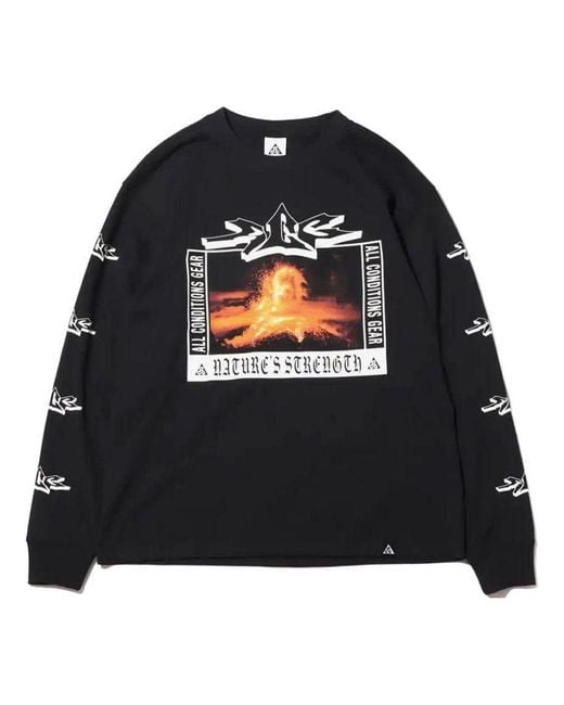 Nike Black Acg Long-Sleeve Volcano Tee Volcano' for men