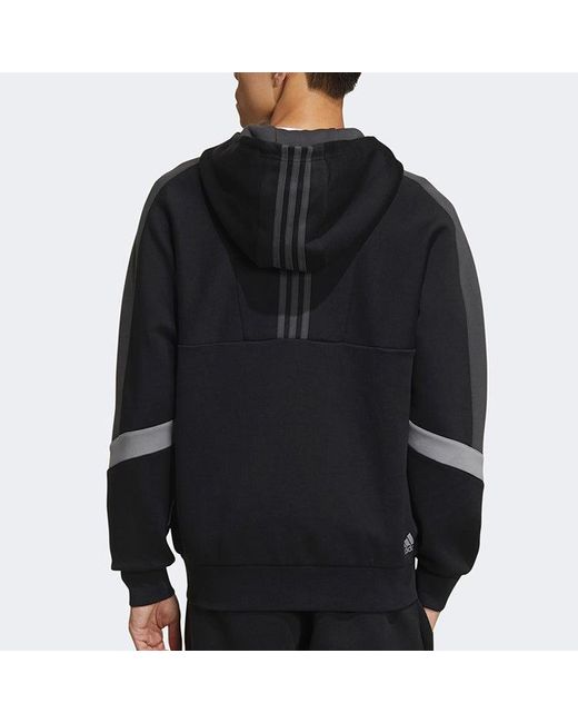 Adidas Blue Colorblock Athleisure Casual Sports Hooded Jacket for men