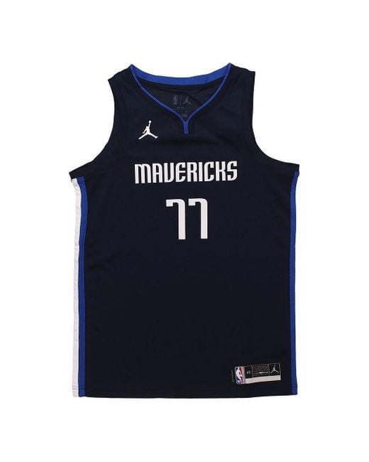 Nike Blue Nba Basketball Jersey Sw Fan Edition 20-21 Season Dallas Mavericks Doncic No. 77 Dark for men