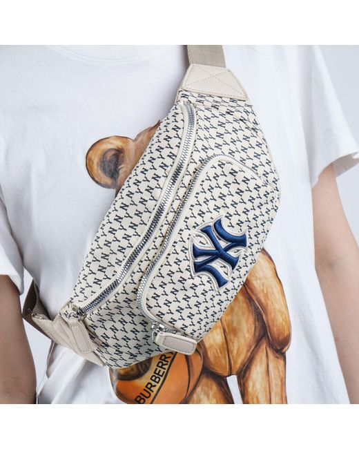 MLB White Monogram Series Retro Full Print Ny New York Yankees Casual Classic Fanny Pack
