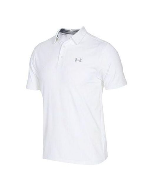 Under Armour White Playoff 2.0 Golf Polo Shirt for men