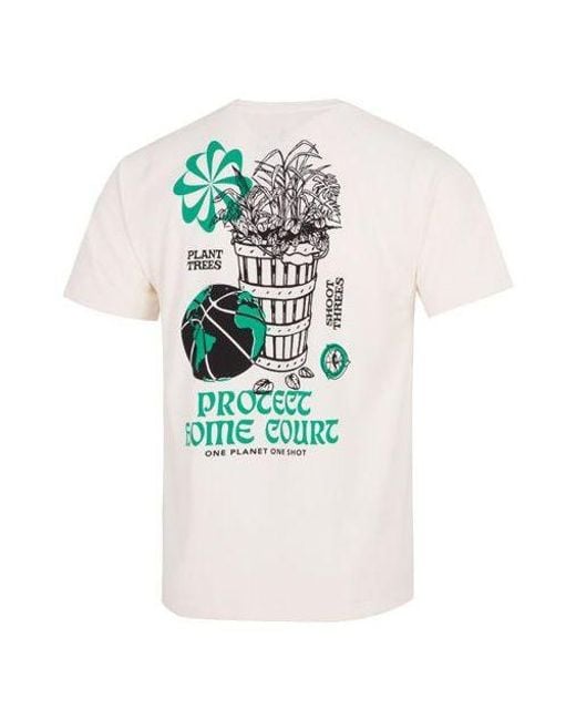 Nike White Bonsai Alphabet Casual Printing Short Sleeve for men