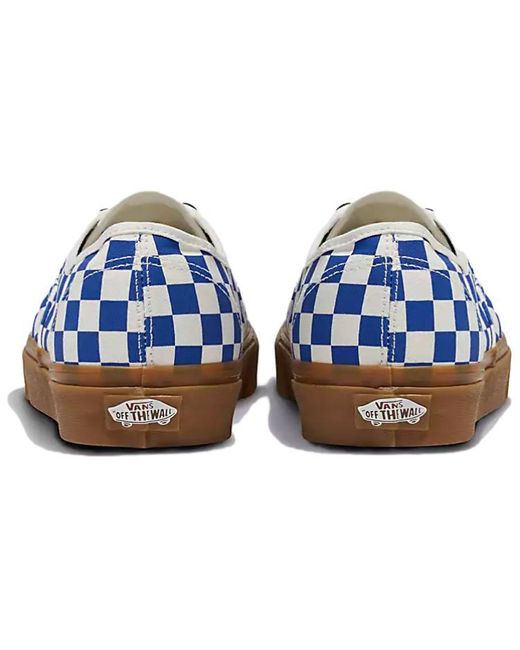 Vans Blue Authentic Checkerboard Shoes Gum' for men