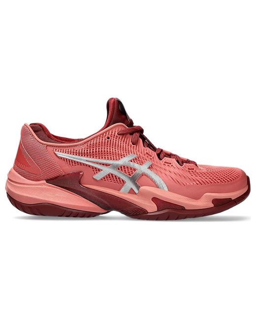 Asics Red Court Flytefoam 3 Tennis Shoes