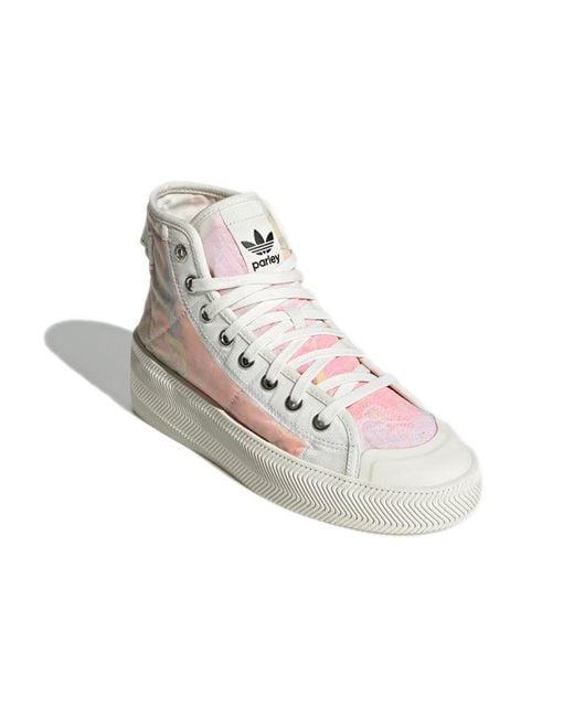 Adidas White X Parley Nizza Hi for men