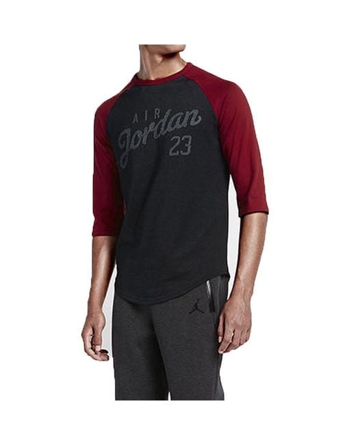 Nike Red 23 Raglan 3/4 Sleeve Short for men