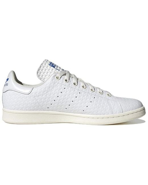 Adidas White Stan Smith 'Debossed Geometric Print' for men