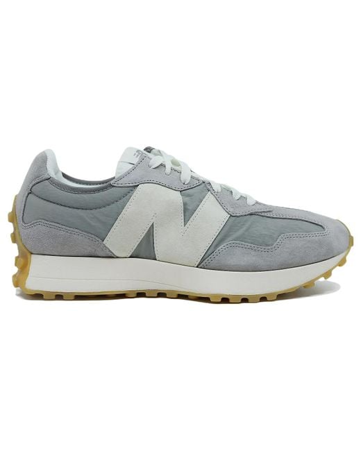 New Balance White 327 'Overcast Rain Cloud' for men