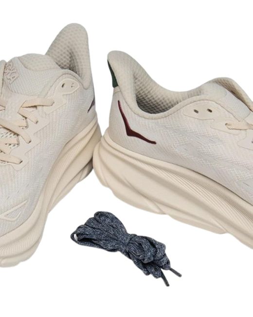 Hoka One One White Clifton 9 'Oat Milk Alabaster' for men