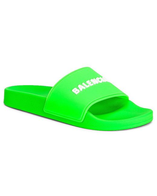 Balenciaga Green (Wmns) Pool Slide 'Neon'
