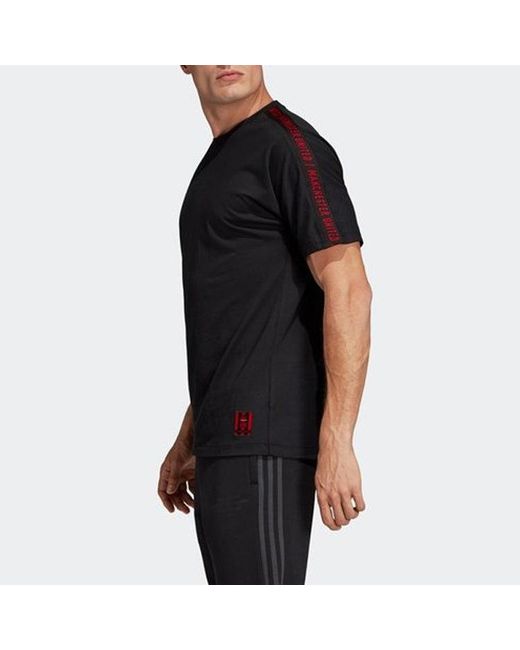 Adidas Black Mufc Ssp Tee Manchester United Soccer/Football Short Sleeve for men