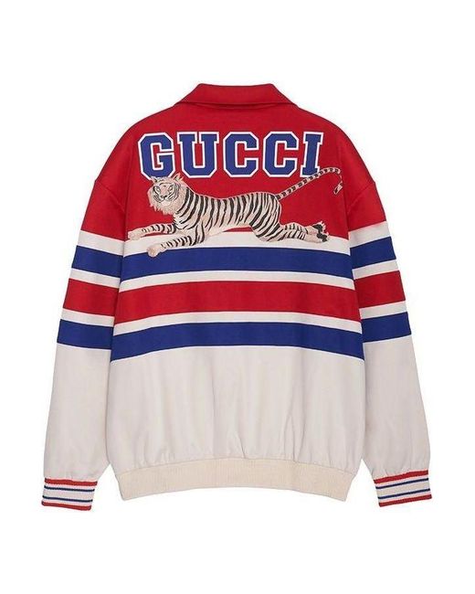 Gucci Red Tiger Colla Sweatshirt With Patch for men