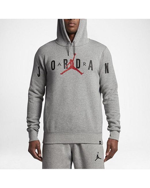 Nike Gray Knit Logo Fleece Lined Hooded Pullover Hoodie Asia Sizing for men