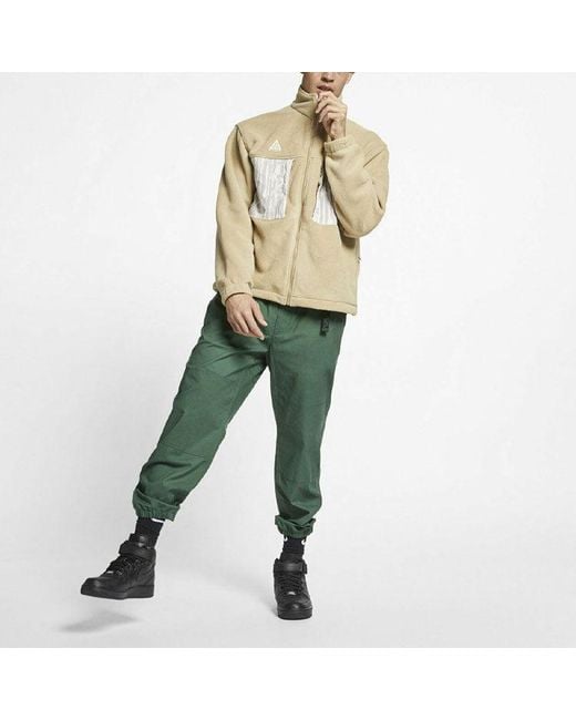 Nike Green Acg Splicing Polar Fleece Jacket for men