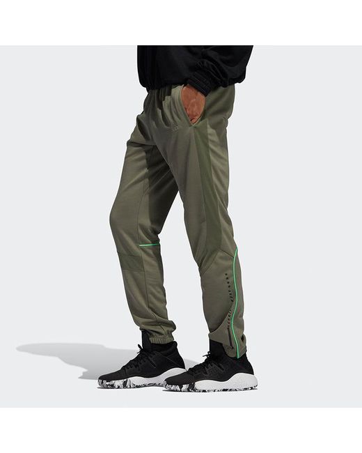 Adidas Green Rose Cu Pnt Basketball Sports Long Pants for men