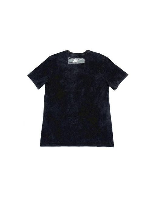 Nike Blue Basketball Printing Pattern Short Sleeve for men